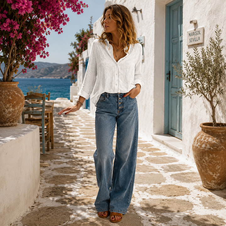 Fenna | Moderne Hemdbluse mit langen Ärmeln