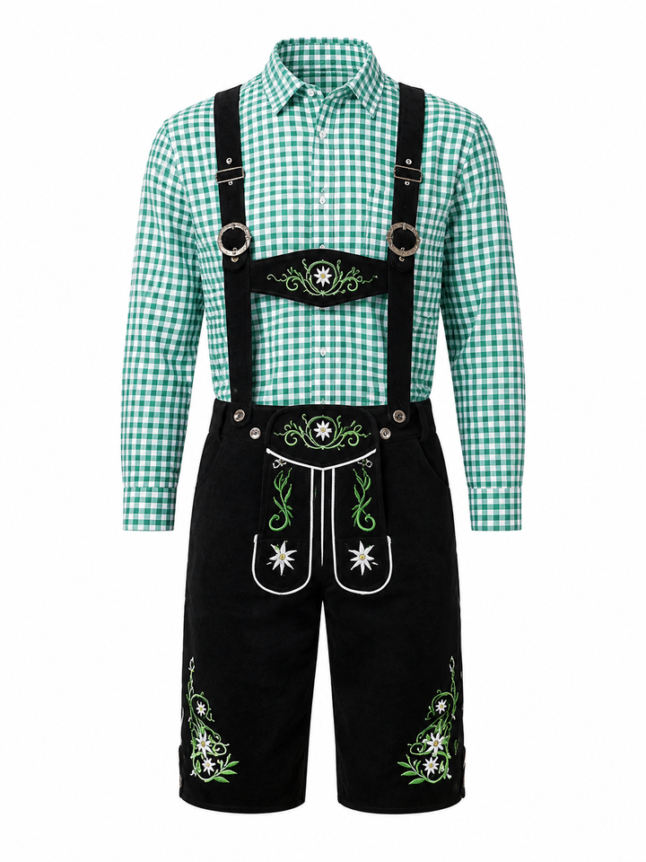 Sepp | Herren Trachten-Set mit Lederhosen & Karo-Hemd
