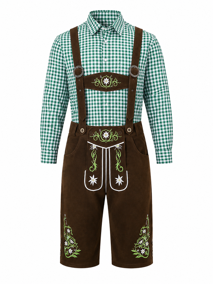 Sepp | Herren Trachten-Set mit Lederhosen & Karo-Hemd