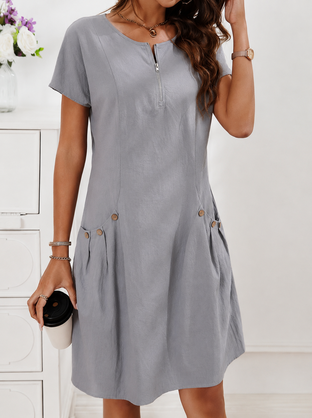 Hanna | Leinenmix-Sommerkleid