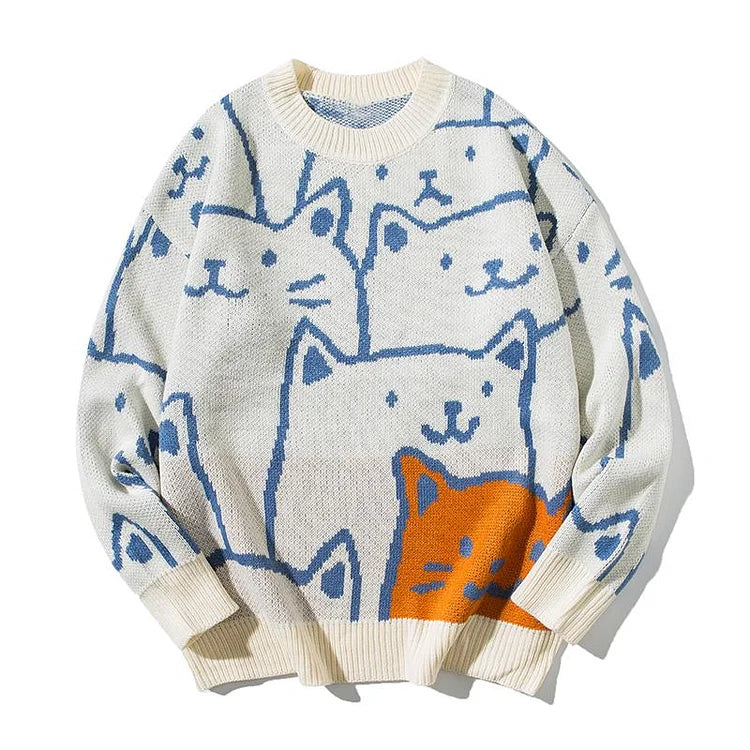 Yara | Strickpullover mit Katzenmotiv