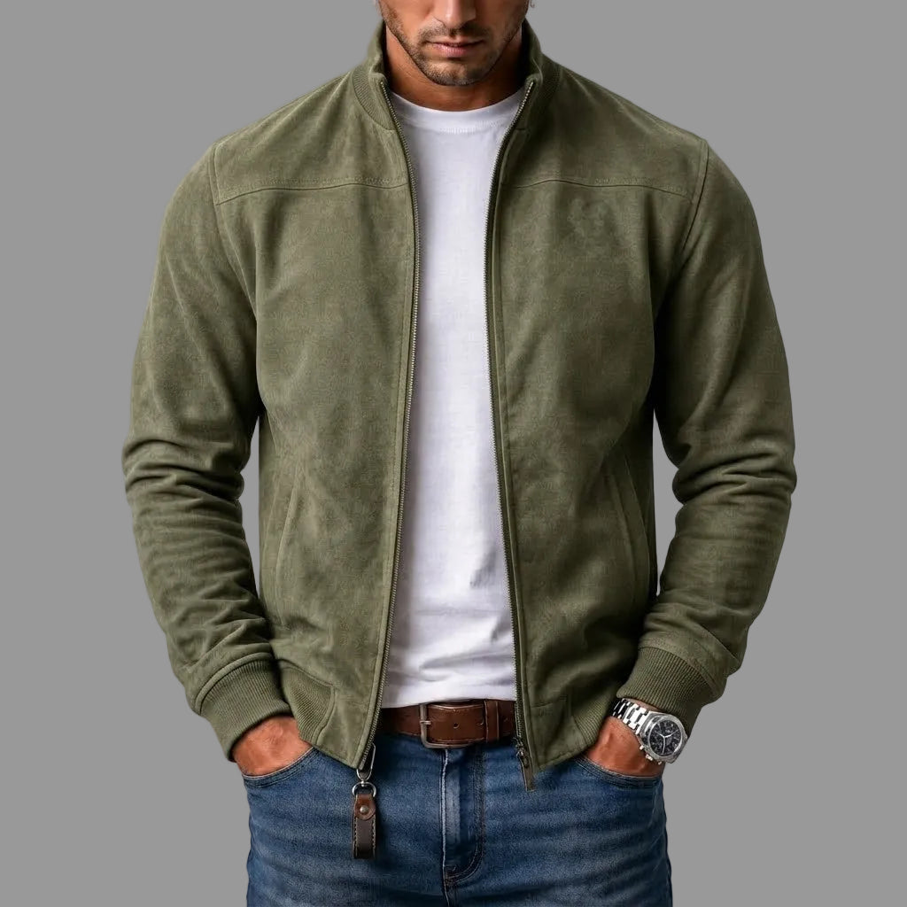 Holger | Herren-Bomberjacke in Wildlederoptik