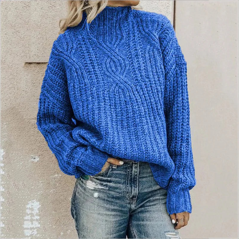 Kerrin | Zopfstrickpullover mit hohem Kragen