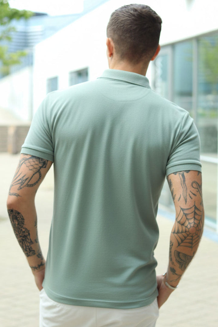 Janik | Polo in Aqua-Grau