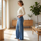 Frida | Weite High-Waist-Jeans im Vintage-Look