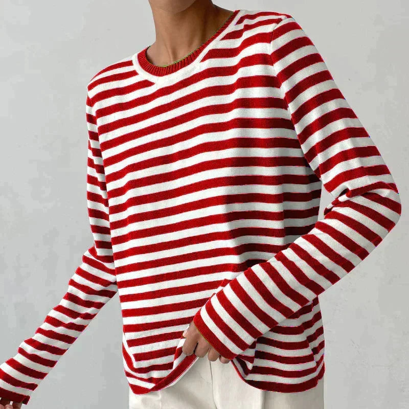 Rosalie | Langarmshirt mit Rundhalsausschnitt und Streifen