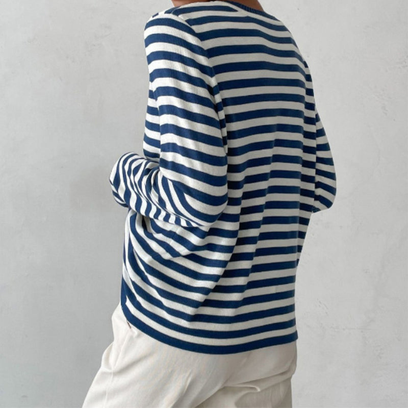 Rosalie | Langarmshirt mit Rundhalsausschnitt und Streifen