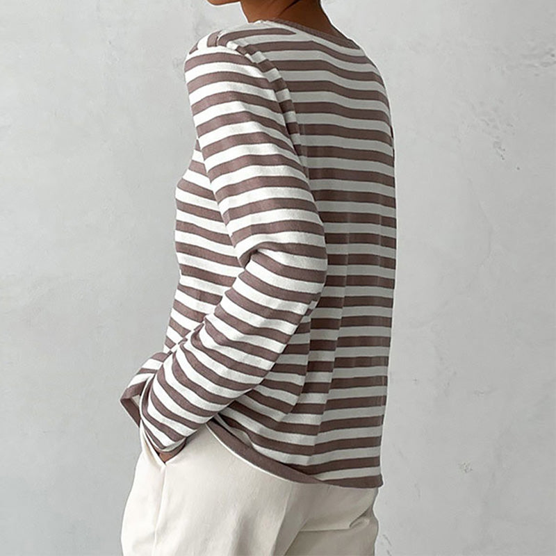 Rosalie | Langarmshirt mit Rundhalsausschnitt und Streifen