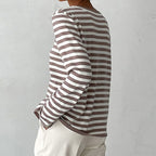 Rosalie | Langarmshirt mit Rundhalsausschnitt und Streifen