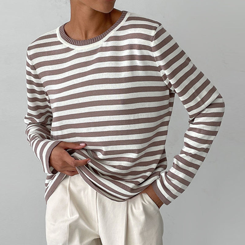 Rosalie | Langarmshirt mit Rundhalsausschnitt und Streifen