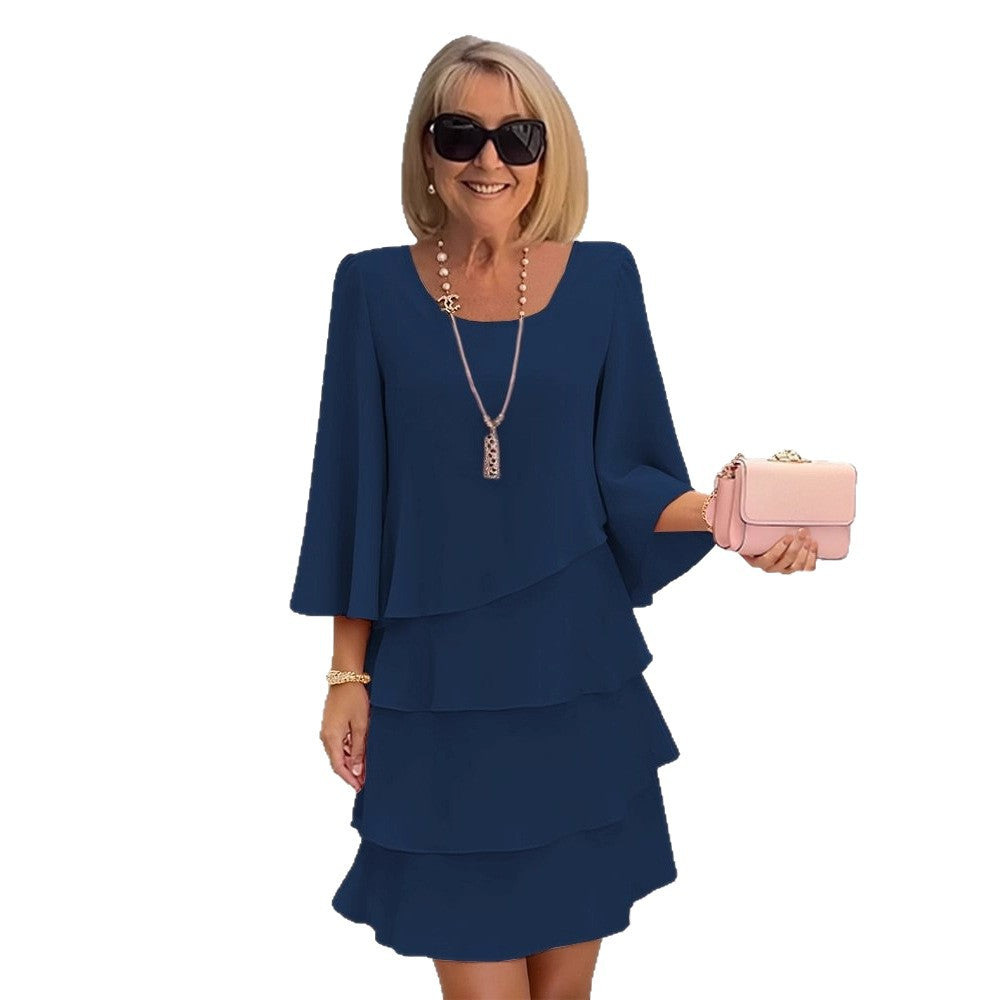 Margaux | Elegantes Midi-Kleid mit Rüschen