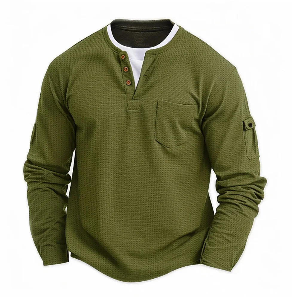 Valentin | Robustes Langarmshirt mit Doppelkragen