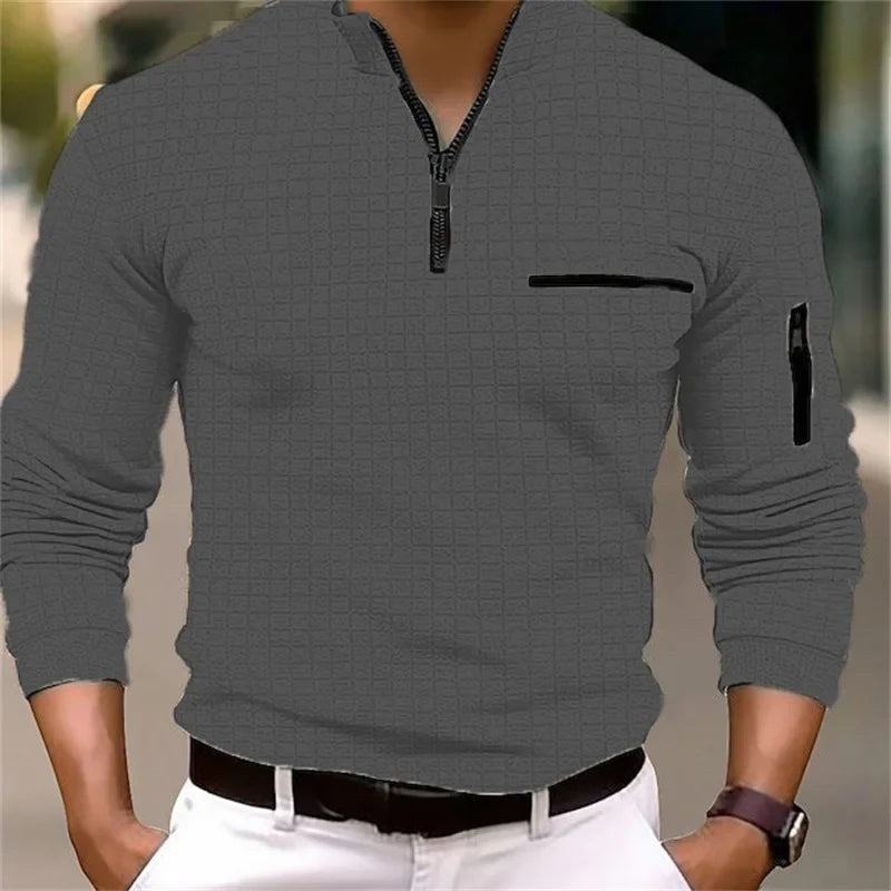 Lorenz | Herren-Pullover mit Reißverschluss und Struktur