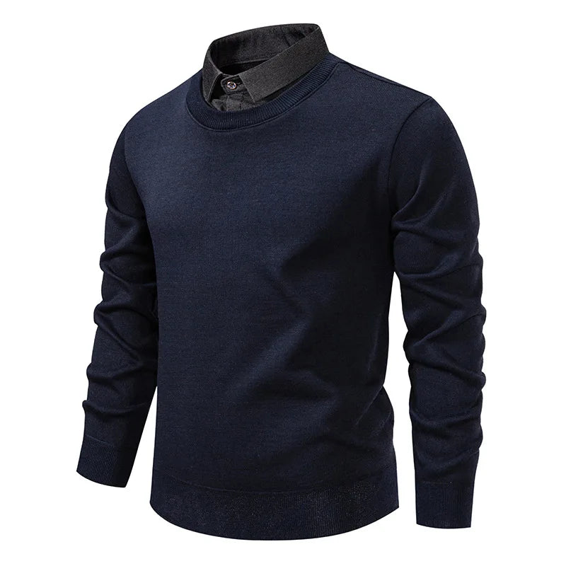 Giselher | Lässiger Pullover mit Hemdkragen