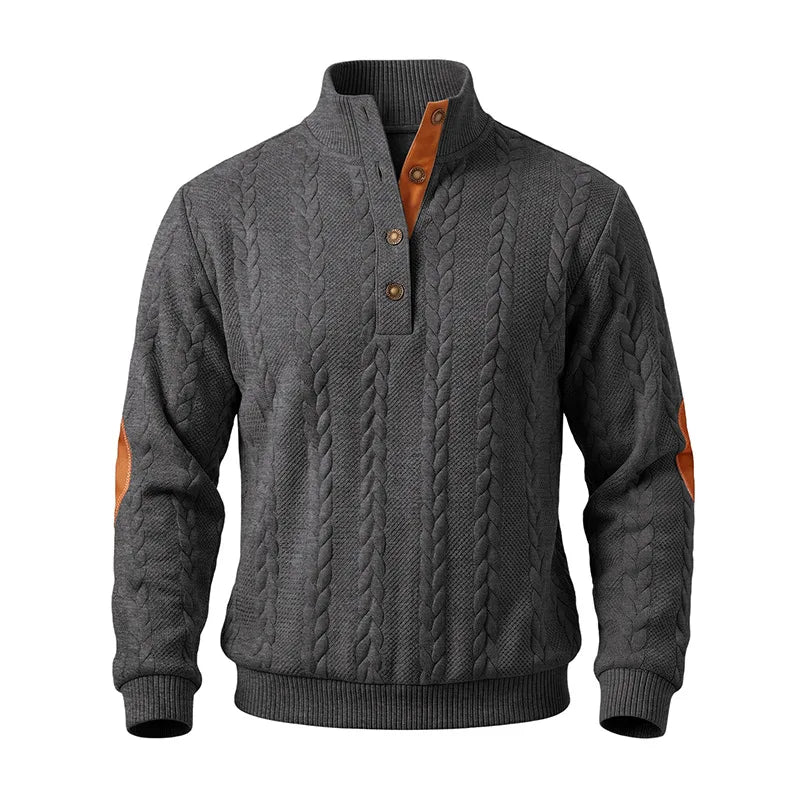 Michael | Klassischer Zopfstrickpullover mit Stehkragen