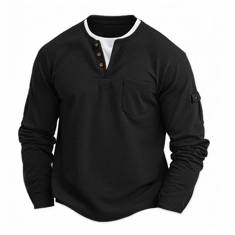 Valentin | Robustes Langarmshirt mit Doppelkragen