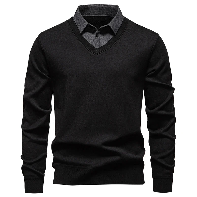 Niklas | Eleganter Herrenpullover mit Hemdkragen