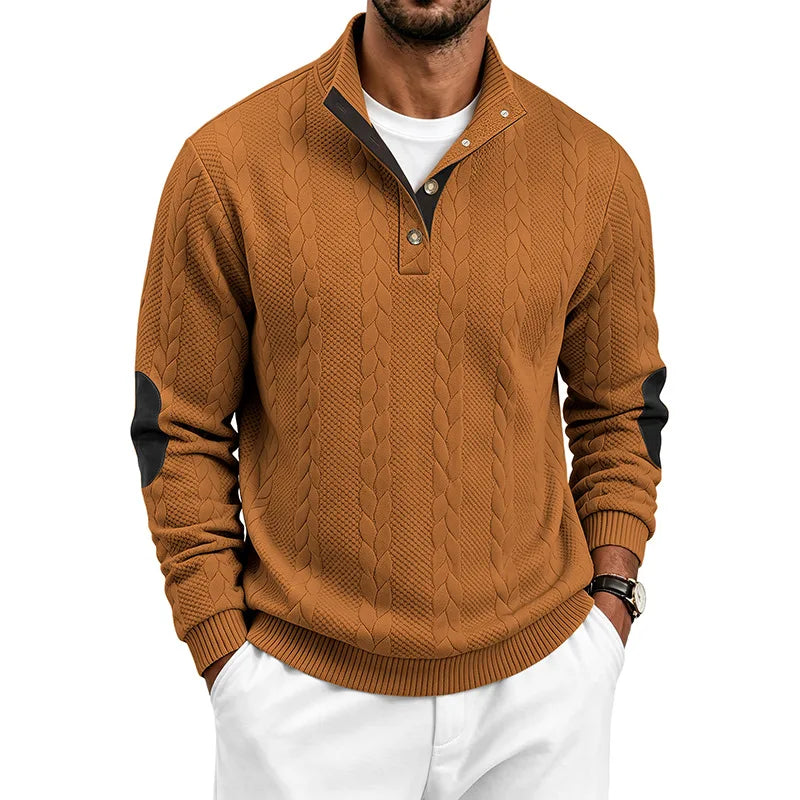 Michael | Klassischer Zopfstrickpullover mit Stehkragen