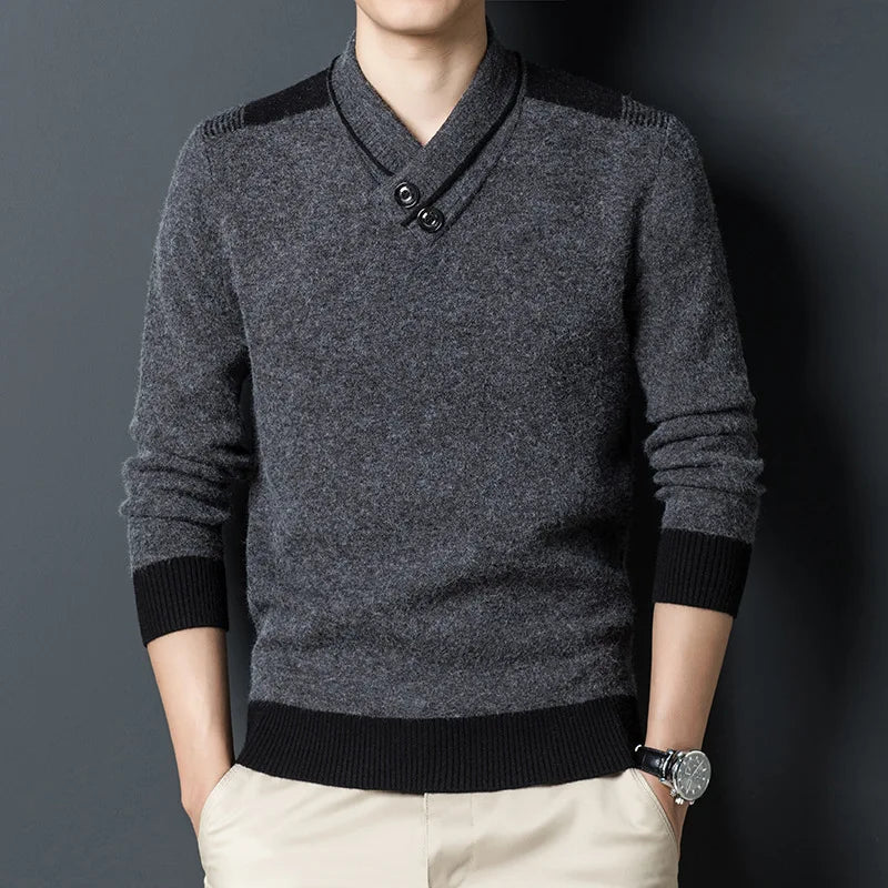 Udo | Klassischer Pullover mit Knopfleiste