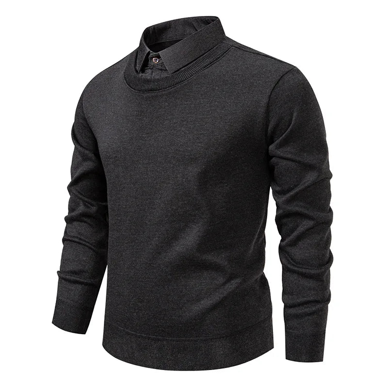 Giselher | Lässiger Pullover mit Hemdkragen