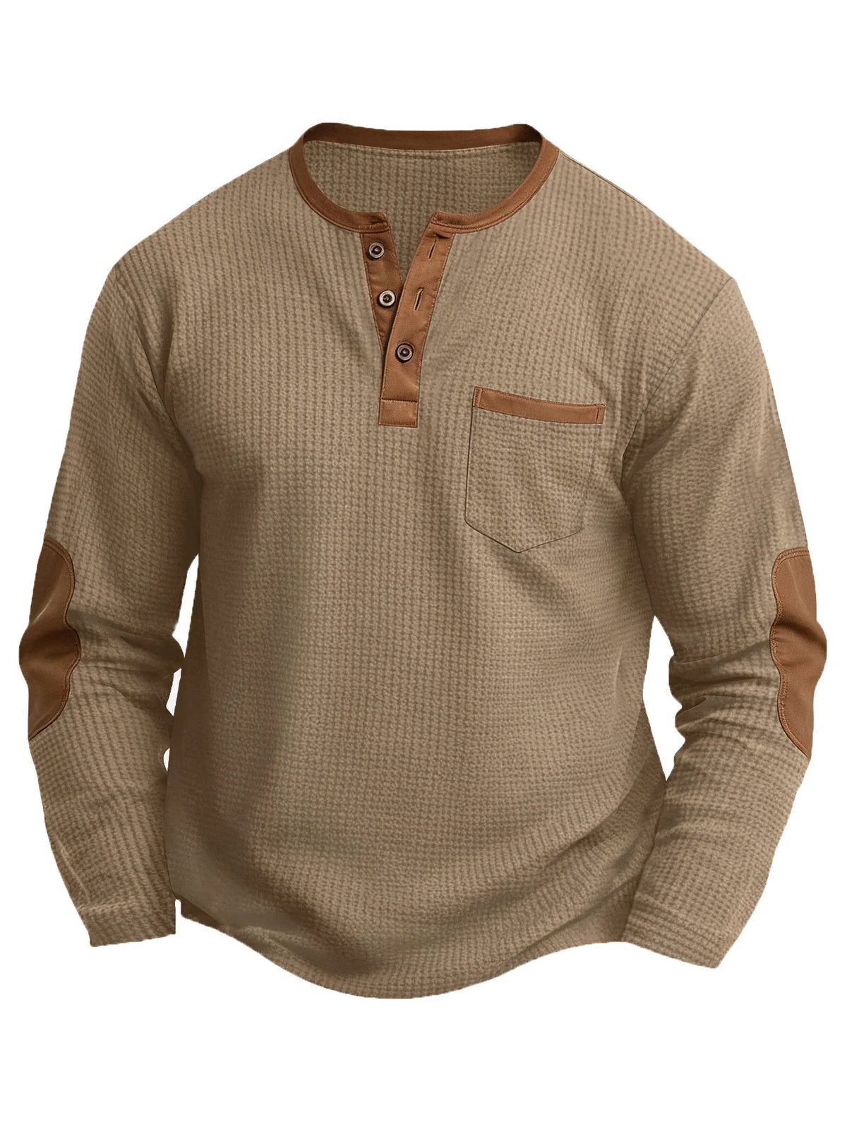 Frank | Henley-Pullover mit Waffelstruktur