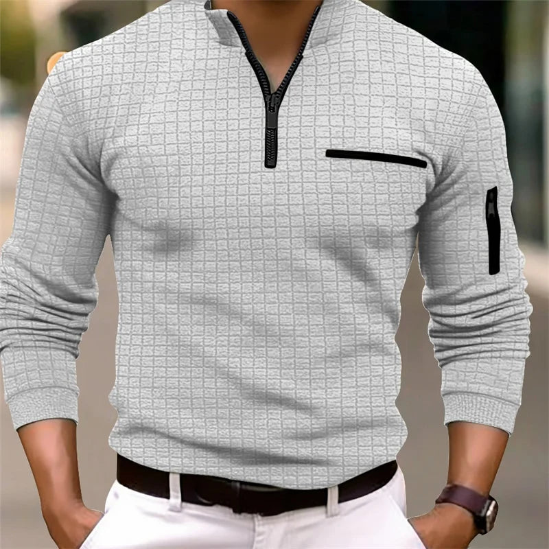 Lorenz | Herren-Pullover mit Reißverschluss und Struktur