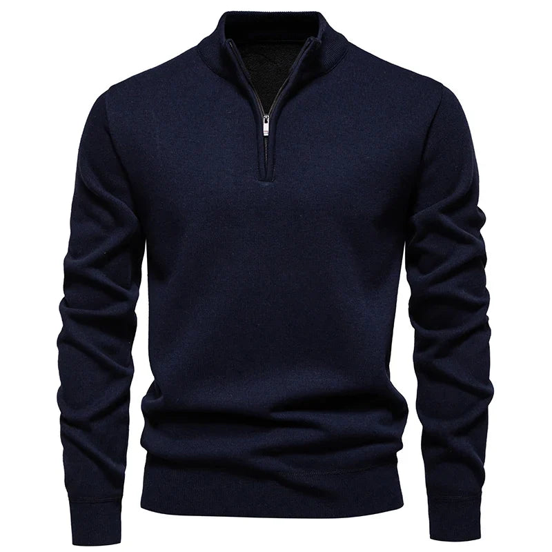 Hugo | Feinstrick-Pullover mit halbem Reißverschluss