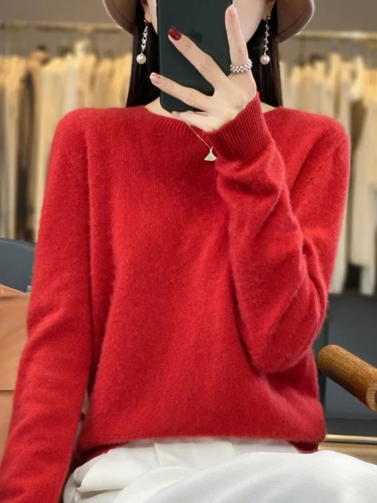 Anja | Schlichter Strickpullover in zwanzig Farben