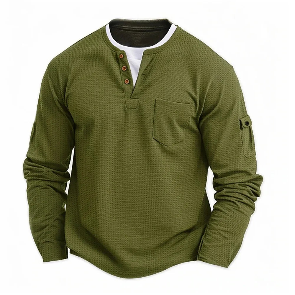 Valentin | Robustes Langarmshirt mit Doppelkragen