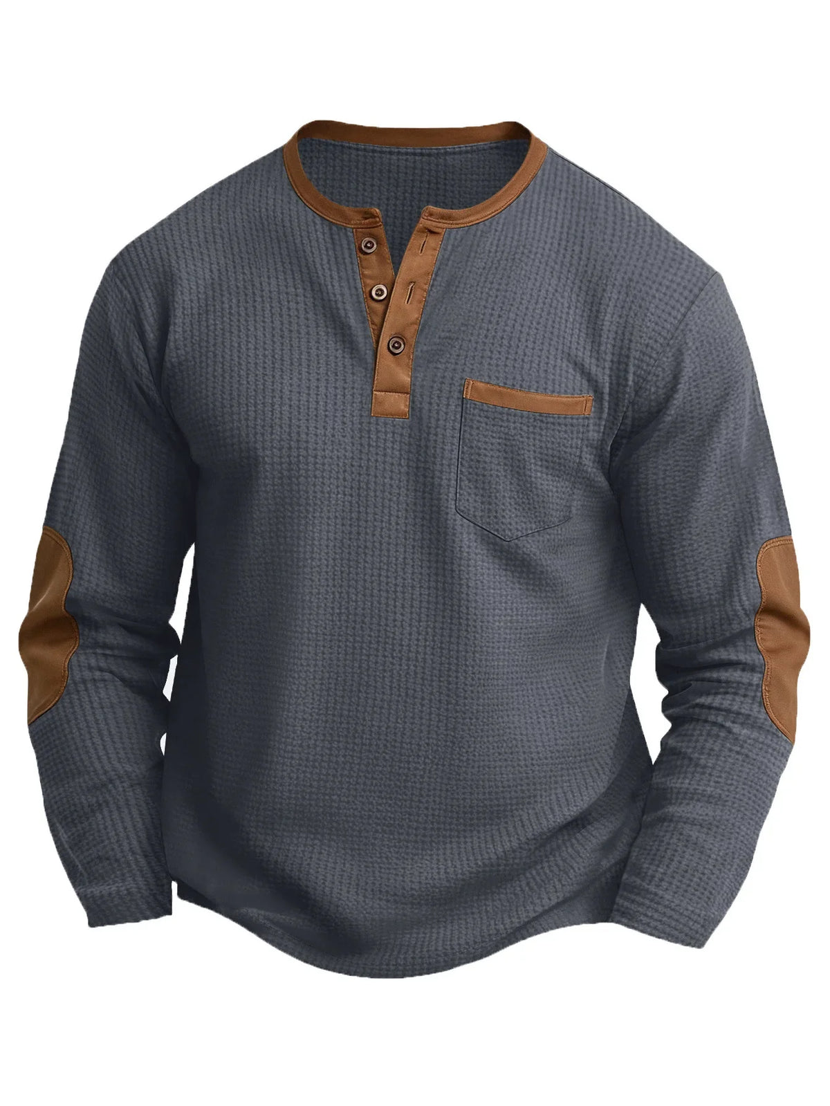 Frank | Henley-Pullover mit Waffelstruktur