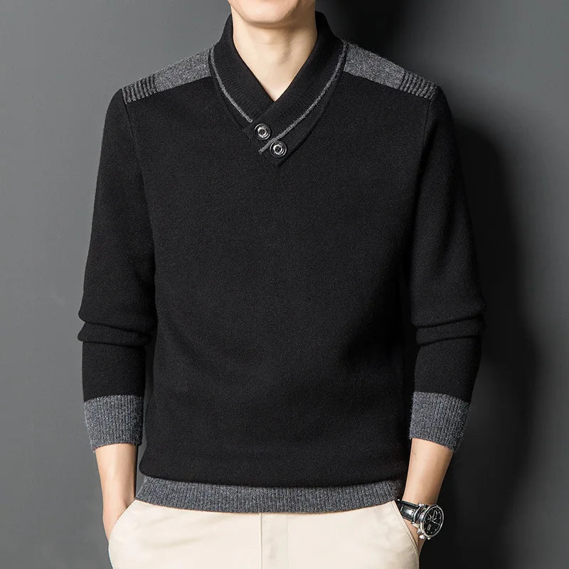 Udo | Klassischer Pullover mit Knopfleiste