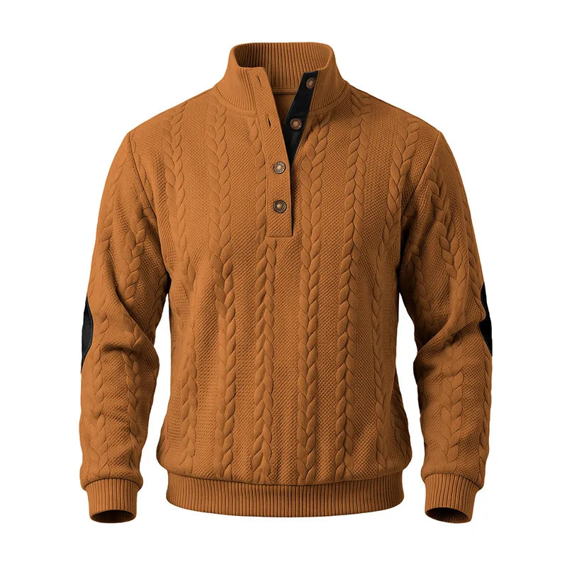 Michael | Klassischer Zopfstrickpullover mit Stehkragen