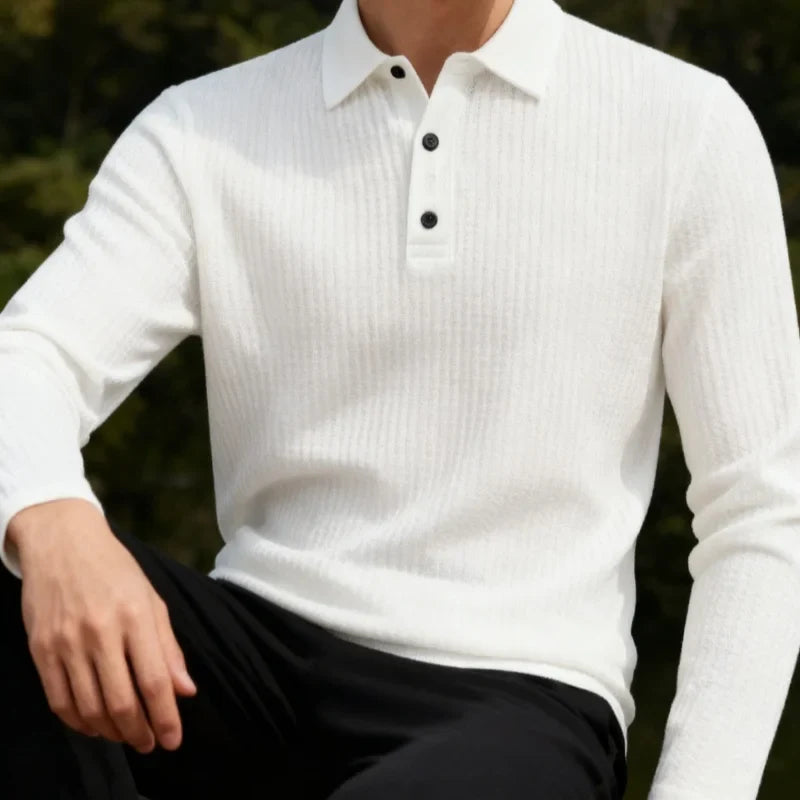 Boris | Eleganter Polo-Pullover mit langen Ärmeln