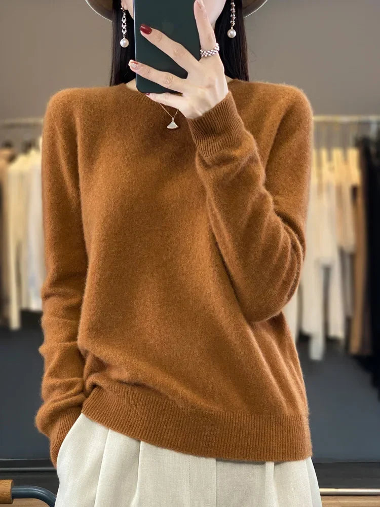 Anja | Schlichter Strickpullover in zwanzig Farben
