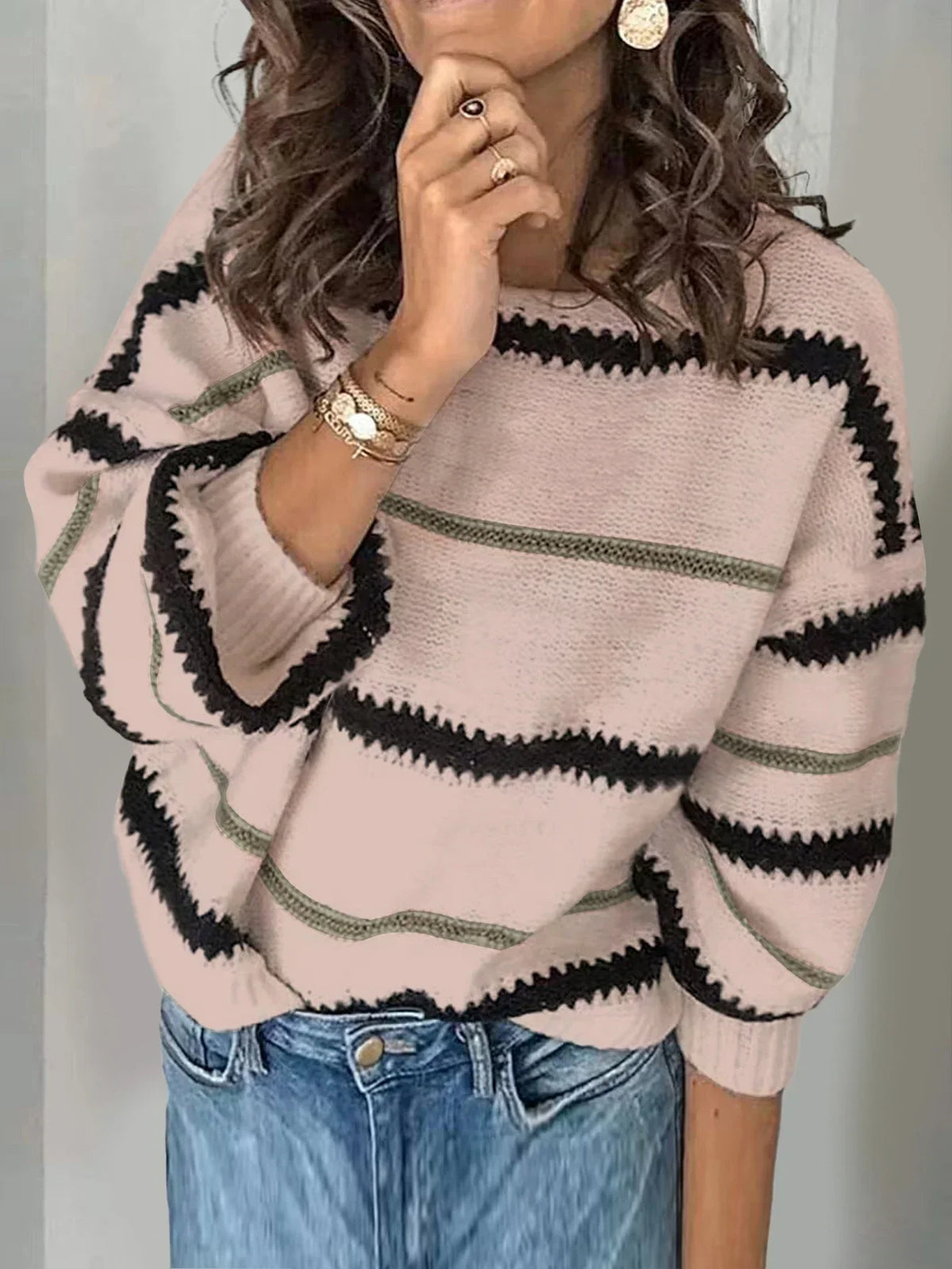 Inga | Gestreifter Pullover mit Rundhalsausschnitt
