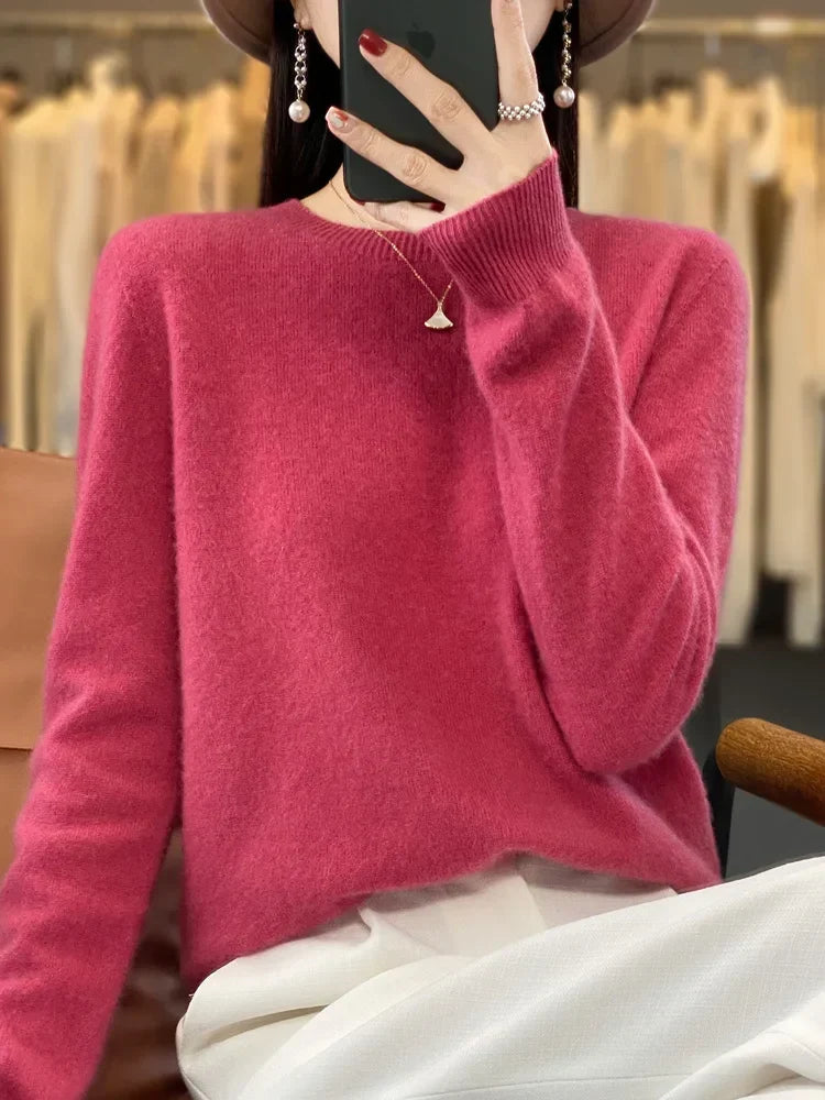 Anja | Schlichter Strickpullover in zwanzig Farben