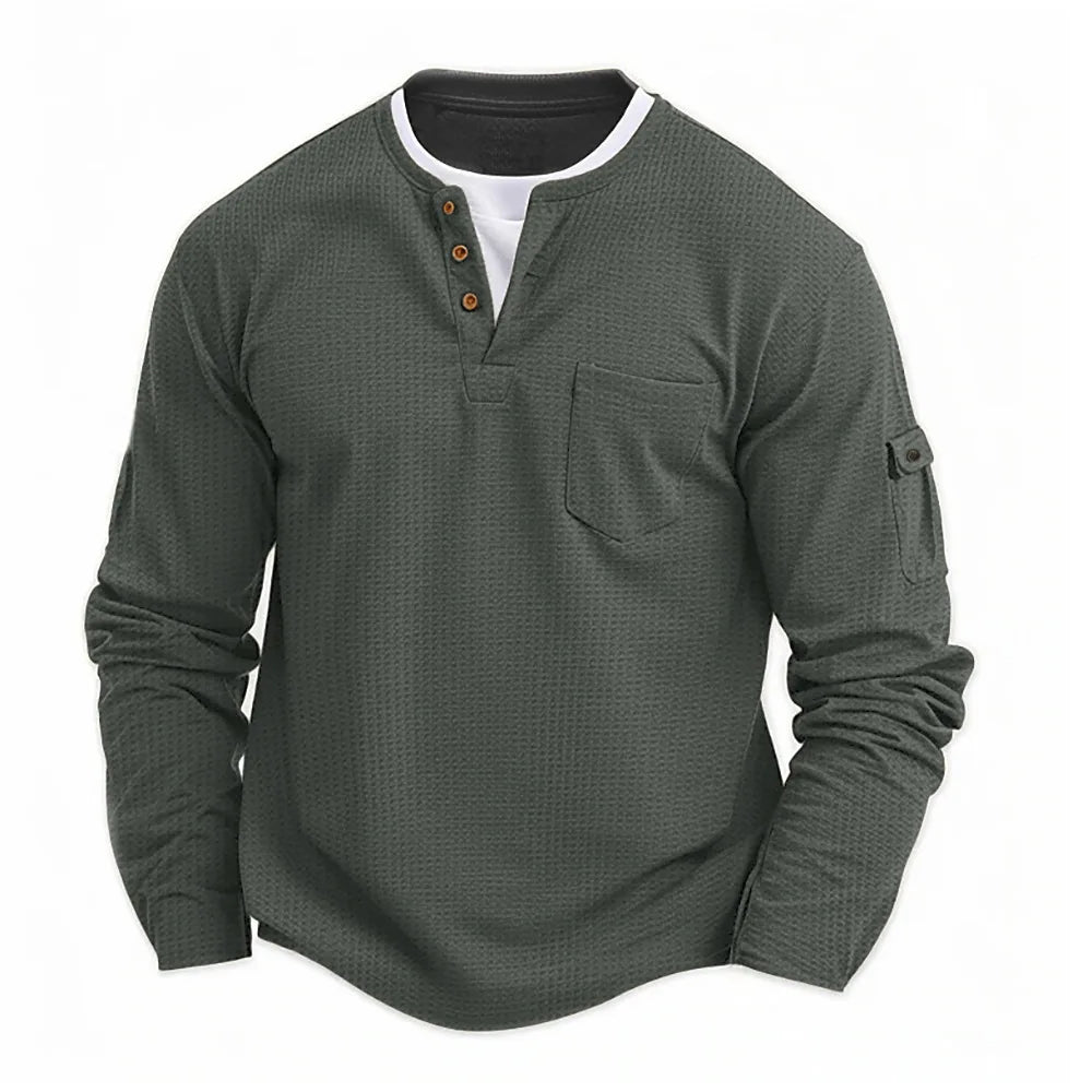 Valentin | Robustes Langarmshirt mit Doppelkragen