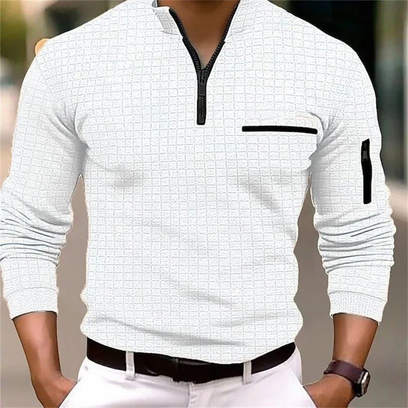 Lorenz | Herren-Pullover mit Reißverschluss und Struktur