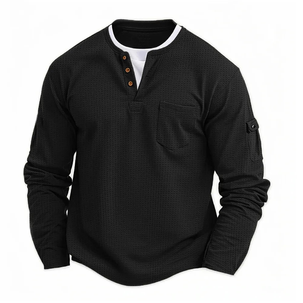 Valentin | Robustes Langarmshirt mit Doppelkragen