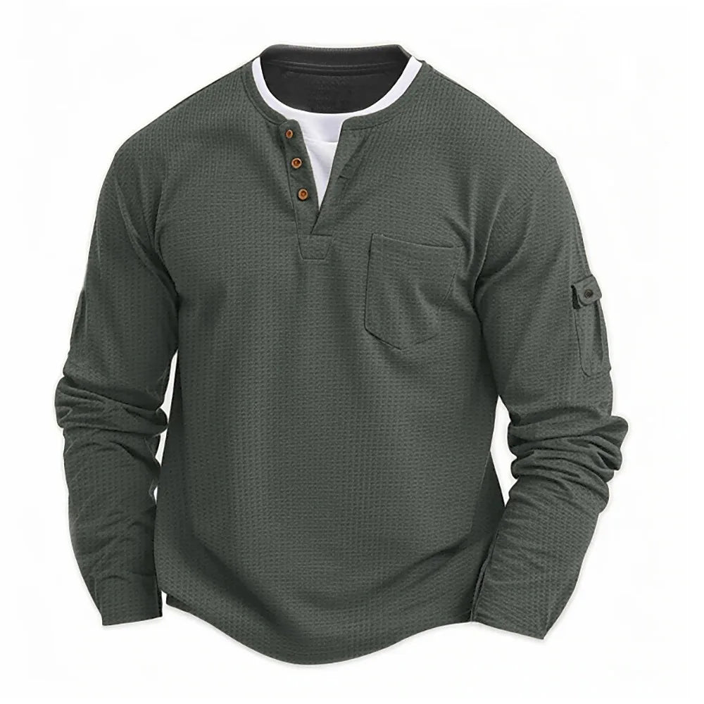Valentin | Robustes Langarmshirt mit Doppelkragen