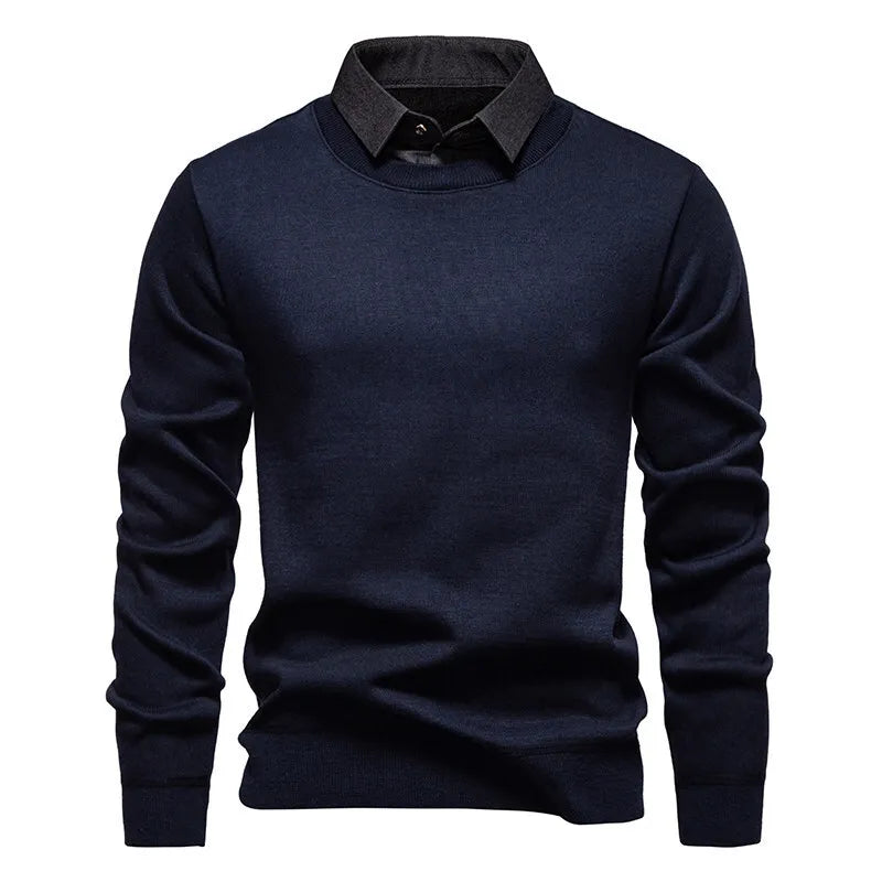 Giselher | Lässiger Pullover mit Hemdkragen
