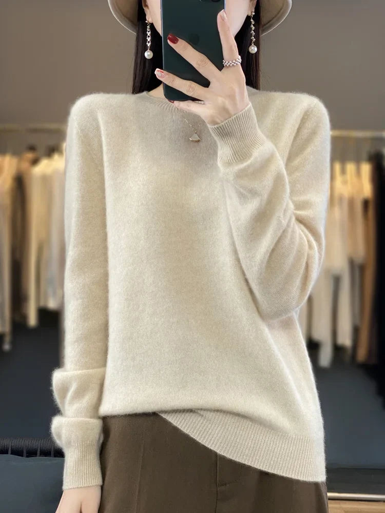 Anja | Schlichter Strickpullover in zwanzig Farben