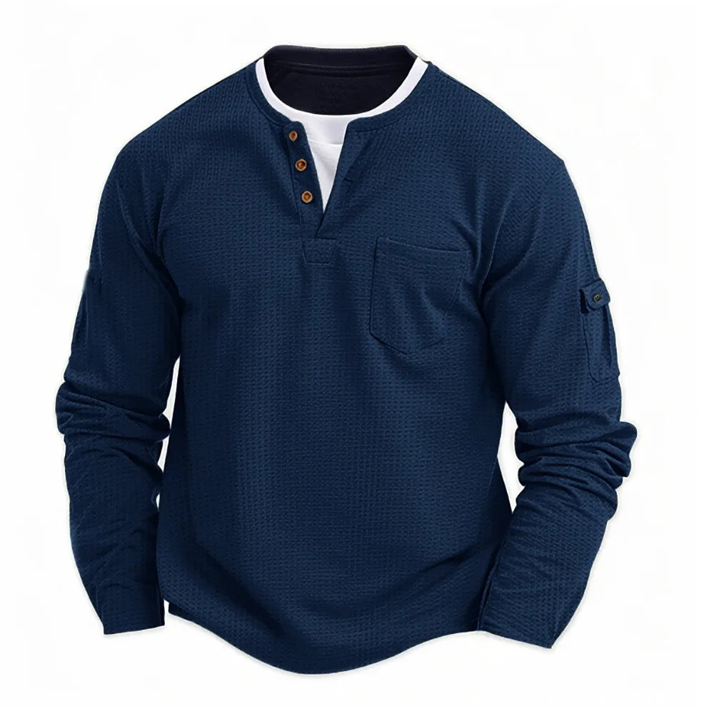 Valentin | Robustes Langarmshirt mit Doppelkragen