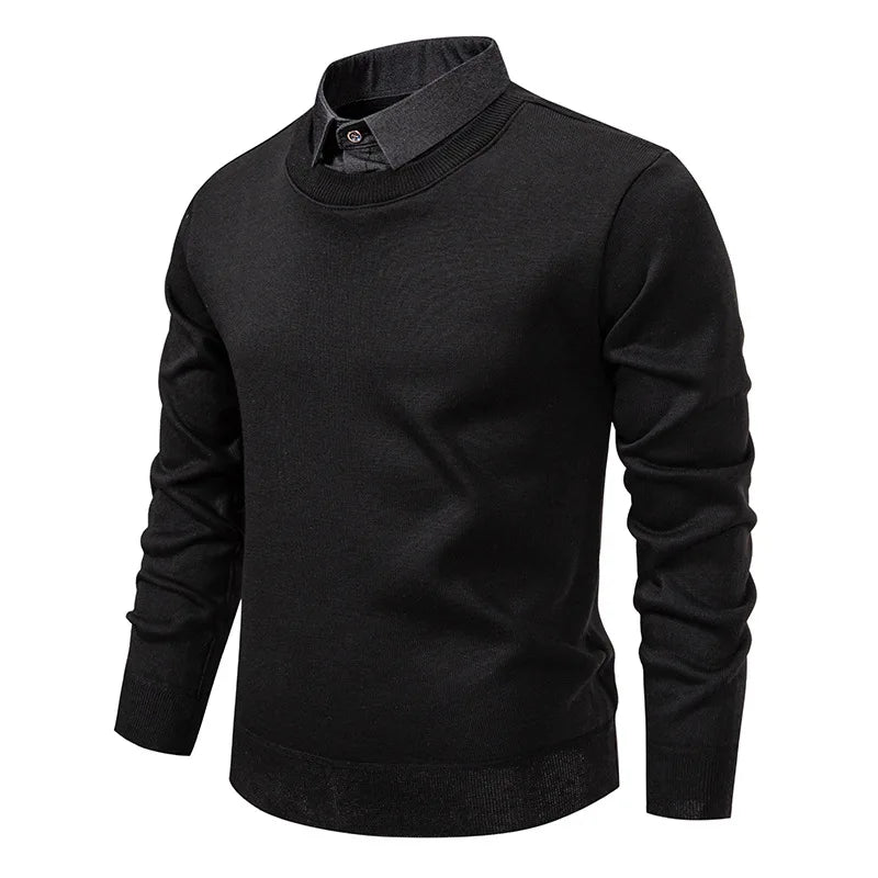 Giselher | Lässiger Pullover mit Hemdkragen