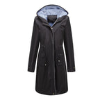 Lise-Sophie | Lange Jacke mit Kapuze und wasserabweisendem Stoff