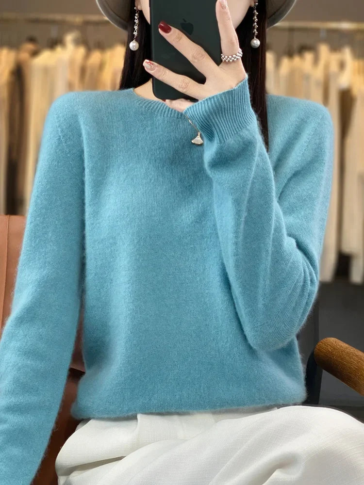 Anja | Schlichter Strickpullover in zwanzig Farben