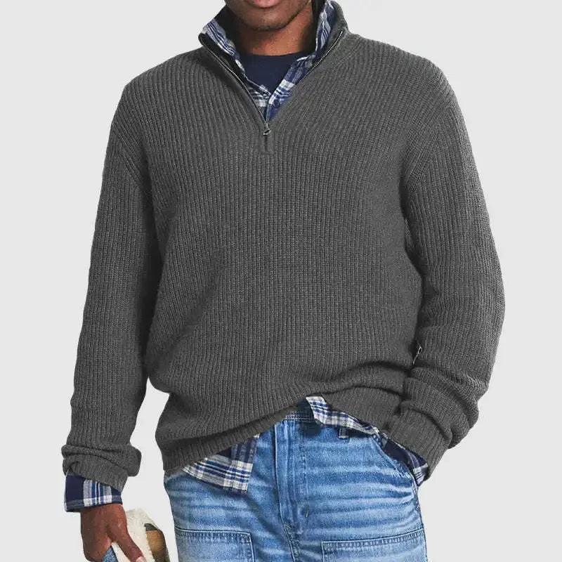 Wighard | Lässiger Herrenpullover mit Reißverschluss