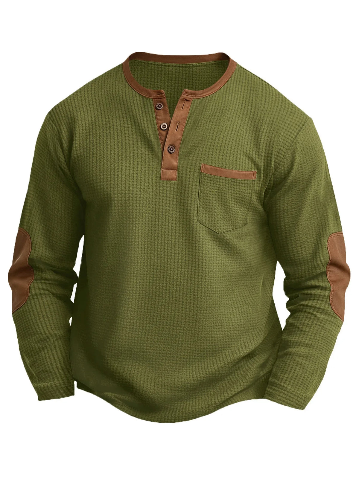 Frank | Henley-Pullover mit Waffelstruktur