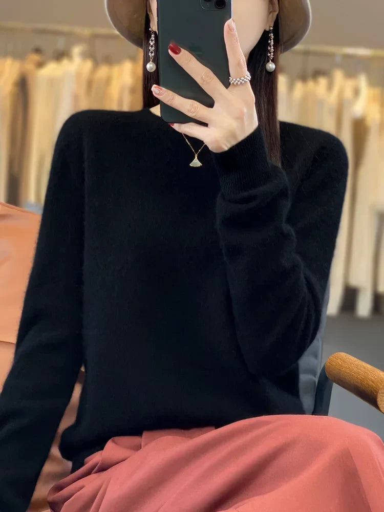 Anja | Schlichter Strickpullover in zwanzig Farben