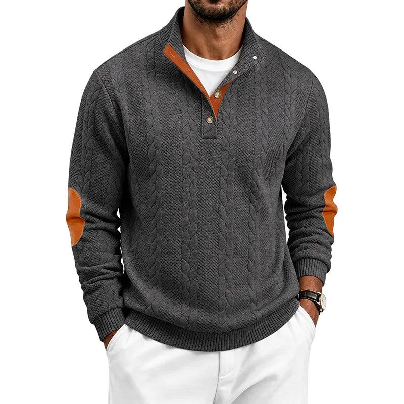 Michael | Klassischer Zopfstrickpullover mit Stehkragen